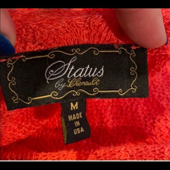 Status by Chenault Orange Cascade Drape Cardigan M - Picture 7 of 7